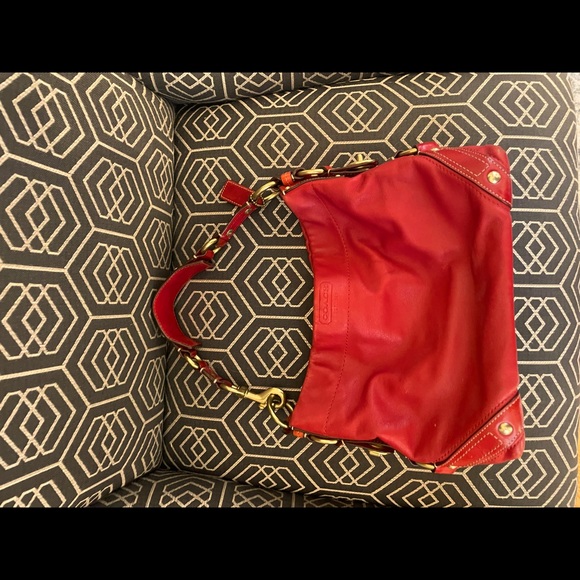 Red leather Coach hobo shoulder bag - perfect condition - Picture 8 of 10